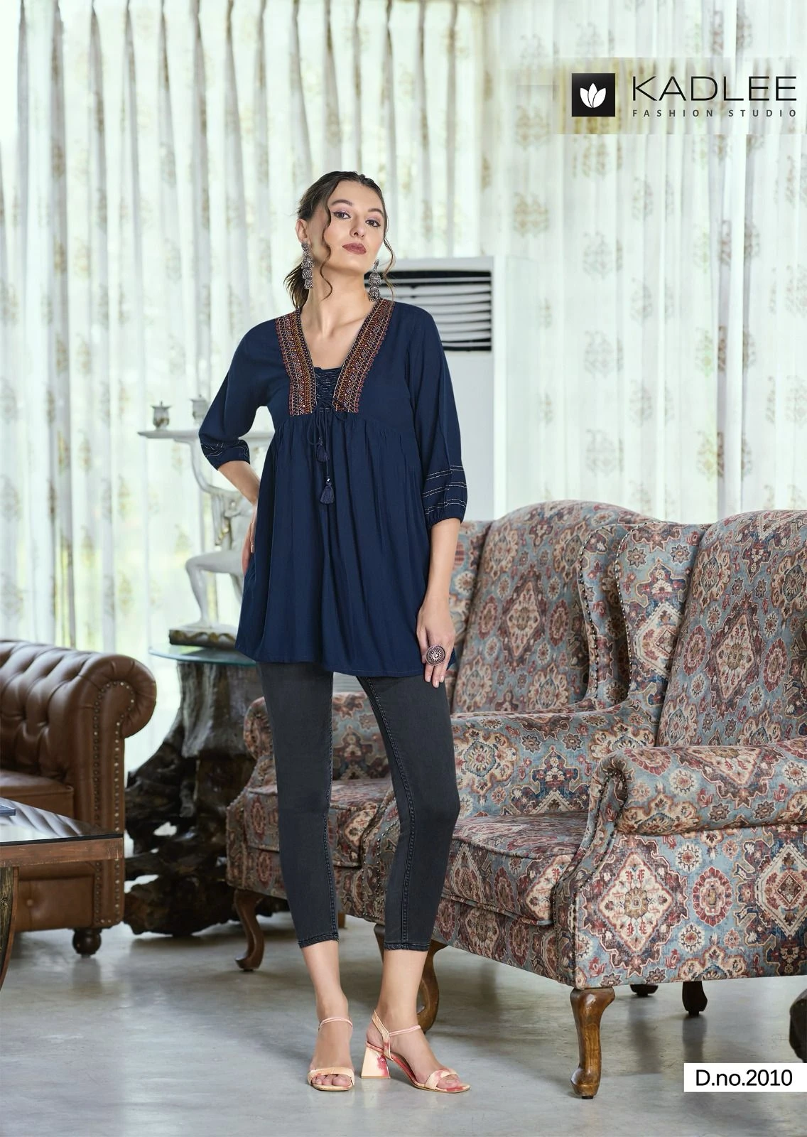 Kadlee Centuri Vol 2 Rayon Wrincle with Inner Wholesale Fancy Kurtis Catalog — Wholesale Kurtis, Kadlee Fashion Studio wholesale from Surat - Gallery Image 3